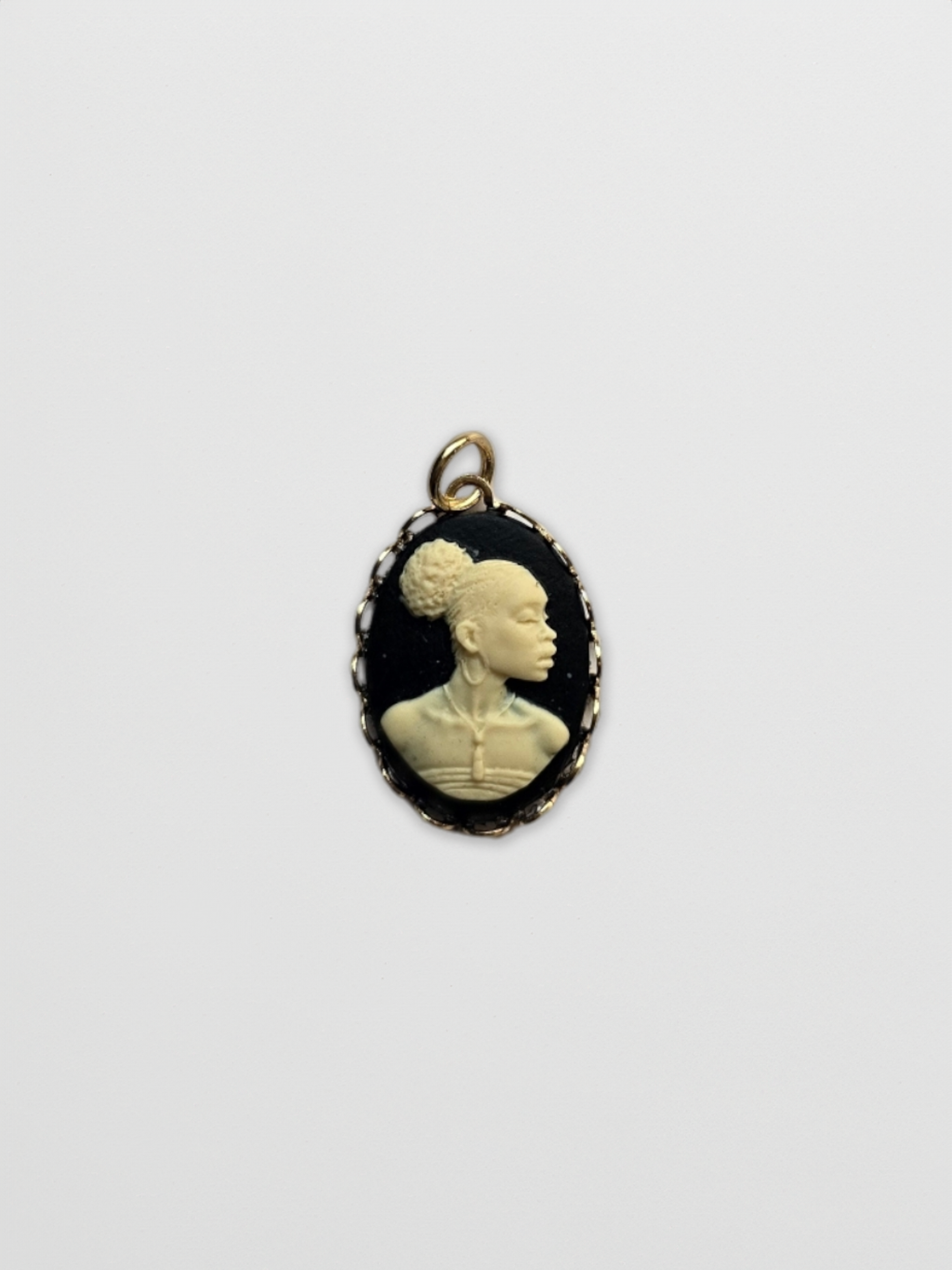 African Cameo  Ivory/Black Charm