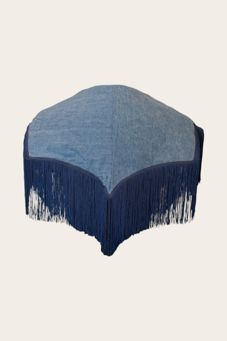 Sandra Reversible Shoulder Cape Denim/Floral Tapestry