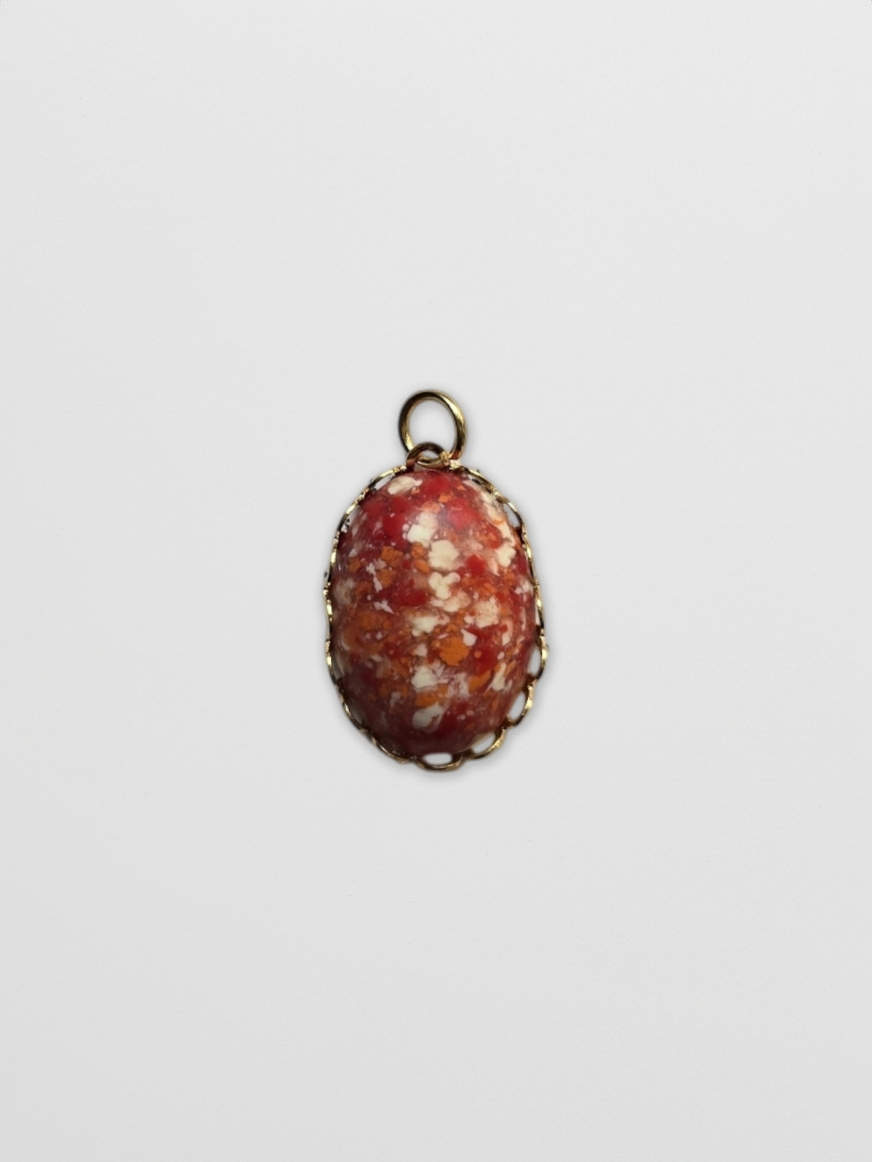 Orange Vintage Acrylic Speckled Charm