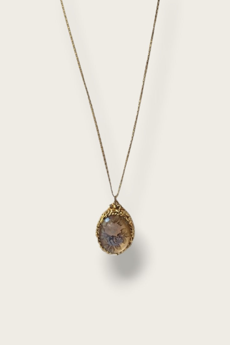 60/70's Floral Perfume Locket Necklace