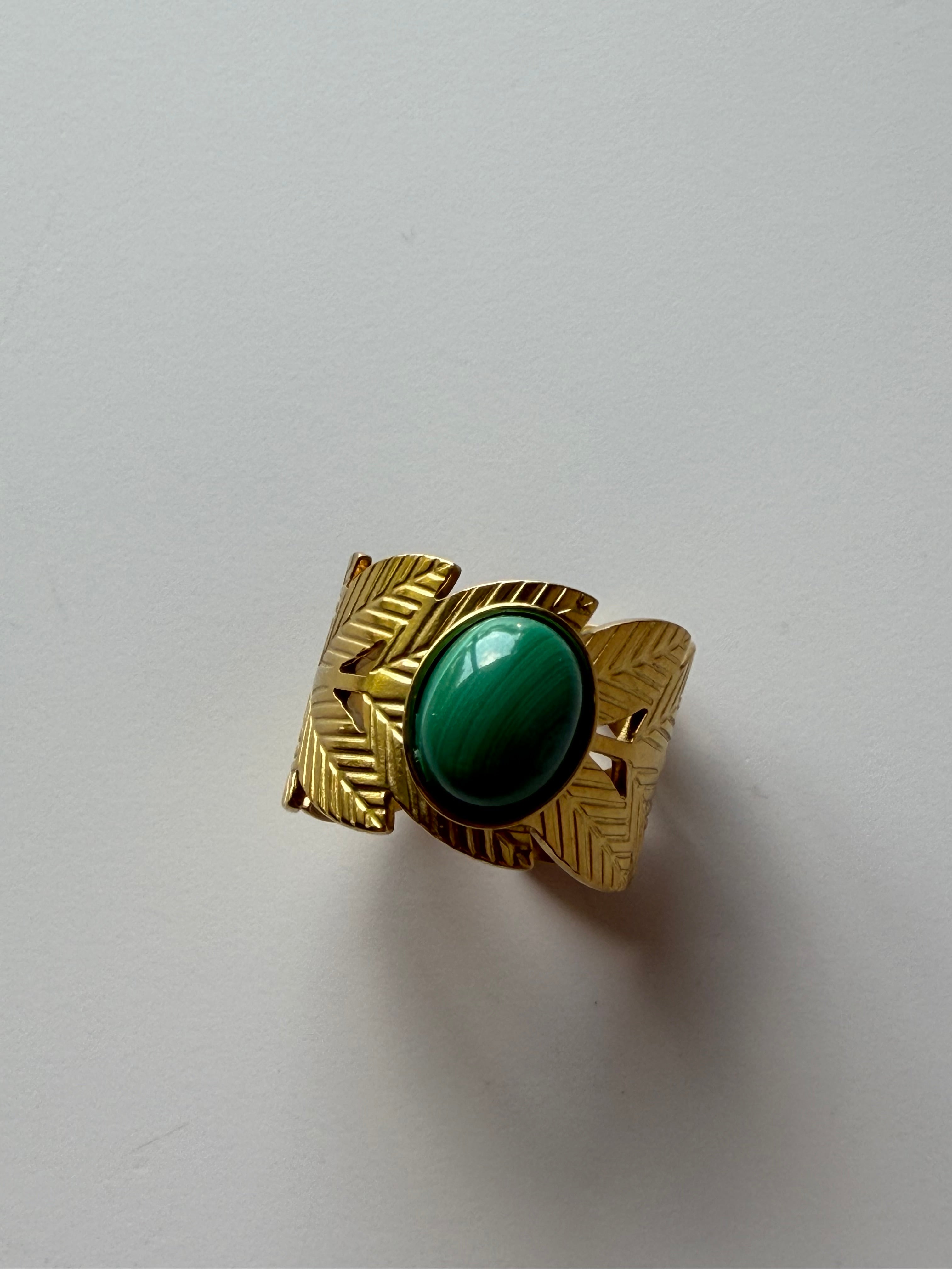 Chunky Malachite Ring