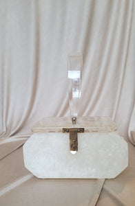 50's Ivory Pearlized Lucite Handbag
