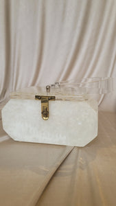 50's Ivory Pearlized Lucite Handbag