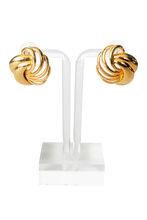 Load image into Gallery viewer, 80/90&#39;s Gold tone Swirl Earrings