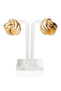 80/90's Gold tone Swirl Earrings