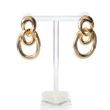 80's Gold tone Oval Abstract Earrings