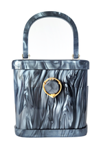 Load image into Gallery viewer, 50&#39;s Midnight Pearlized Lucite Handbag