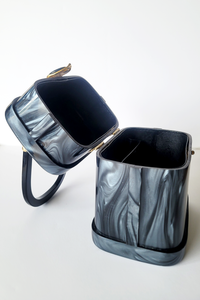 50's Midnight Pearlized Lucite Handbag