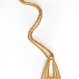 70's Gold tone Geometric Pendant Necklace