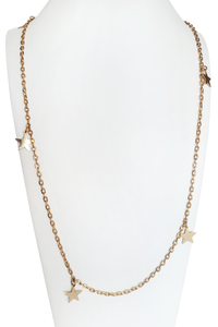 Vintage Gold tone Long Star Necklace