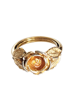 Load image into Gallery viewer, 70&#39;s Gold tone Burnished Rose Ring