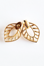Load image into Gallery viewer, Vintage Gold tone Monet Leaf Earrings