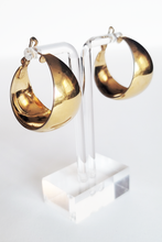 Load image into Gallery viewer, 70/80&#39;s Gold Tone Monet Hoop Earrings