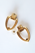 Load image into Gallery viewer, Vintage Monet Gold Tone Door Knocker Earrings