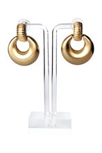Load image into Gallery viewer, Vintage Monet Matte Door Knocker Earrings