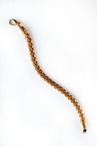 Vintage Gold Tone Woven Chain Bracelet