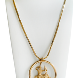 Vintage Sagittarius Large Pendant Necklace
