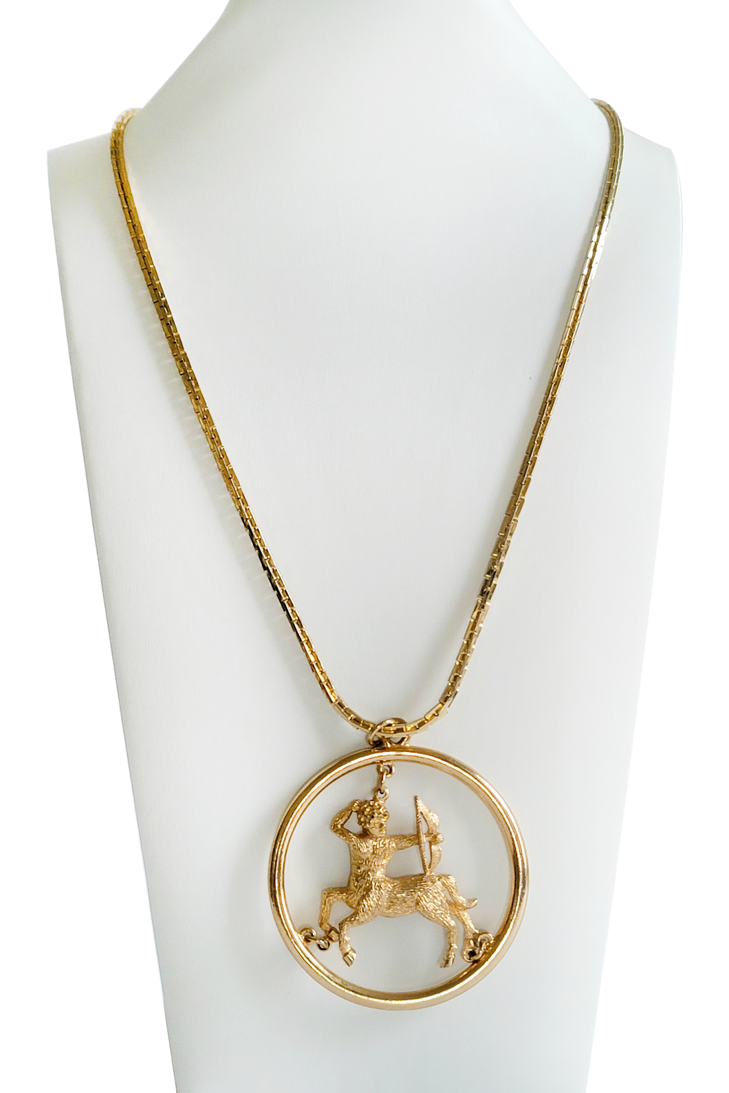 Vintage Sagittarius Large Pendant Necklace