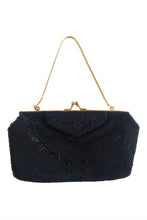 Load image into Gallery viewer, 50s Black Beaded Clutch
