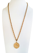 Load image into Gallery viewer, 80s Gold Tone Virgo Pendant Necklace