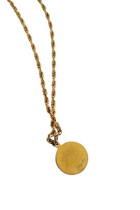 80s Gold Tone Virgo Pendant Necklace