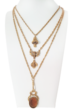 Load image into Gallery viewer, 70s 3 Strand Layered Charm Necklace