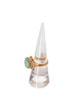Load image into Gallery viewer, Vintage Gold-Tone Aventurine Cocktail Ring