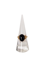 Load image into Gallery viewer, Vintage Gold-Tone Onyx Ring