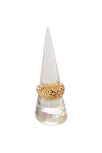 Vintage Gold-Tone Woven Dome Ring
