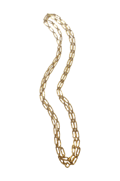 Vintage Monet Long Paperclip Etched Necklace