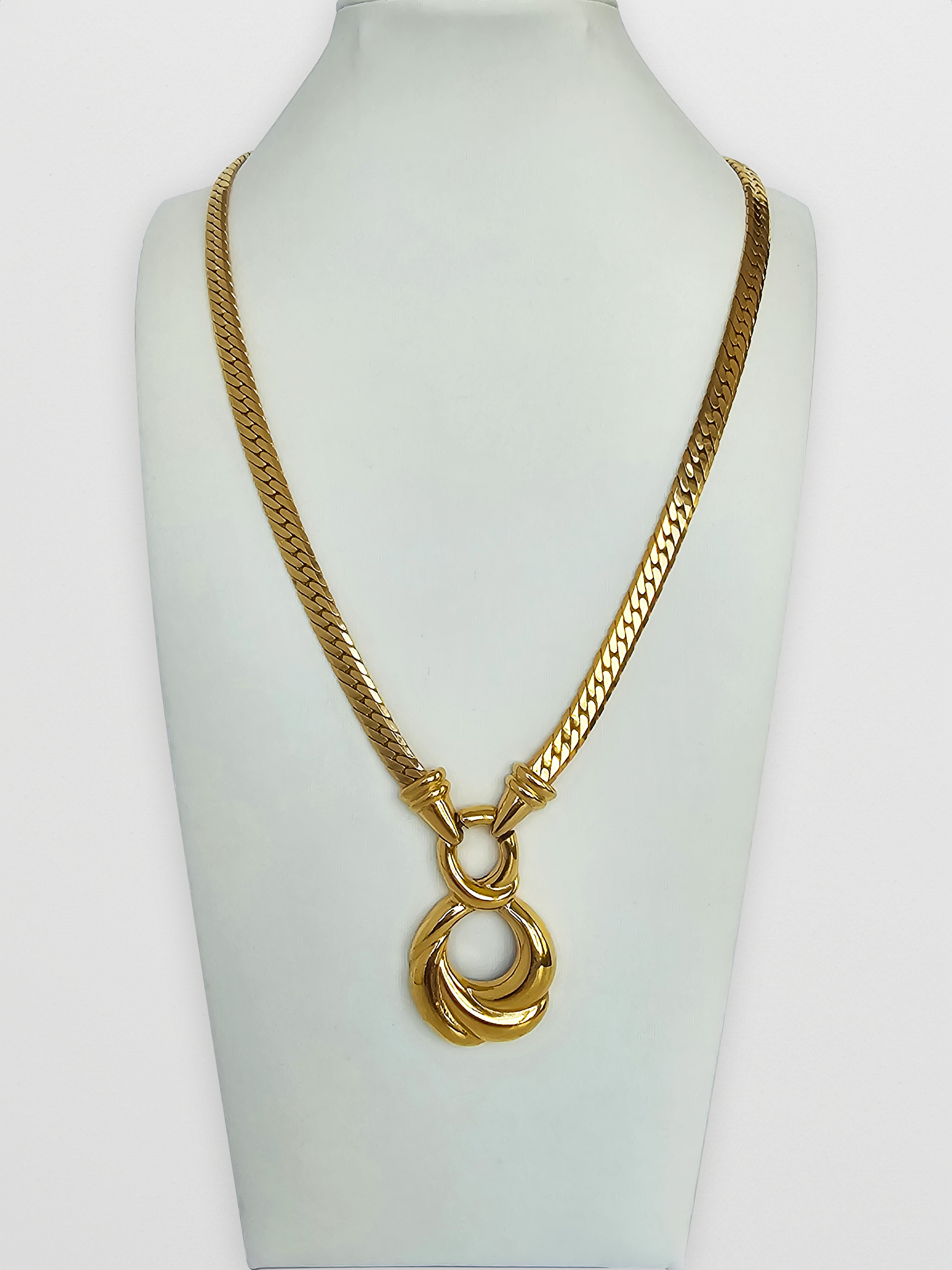 80s Napier Gold Tone Pendant Necklace