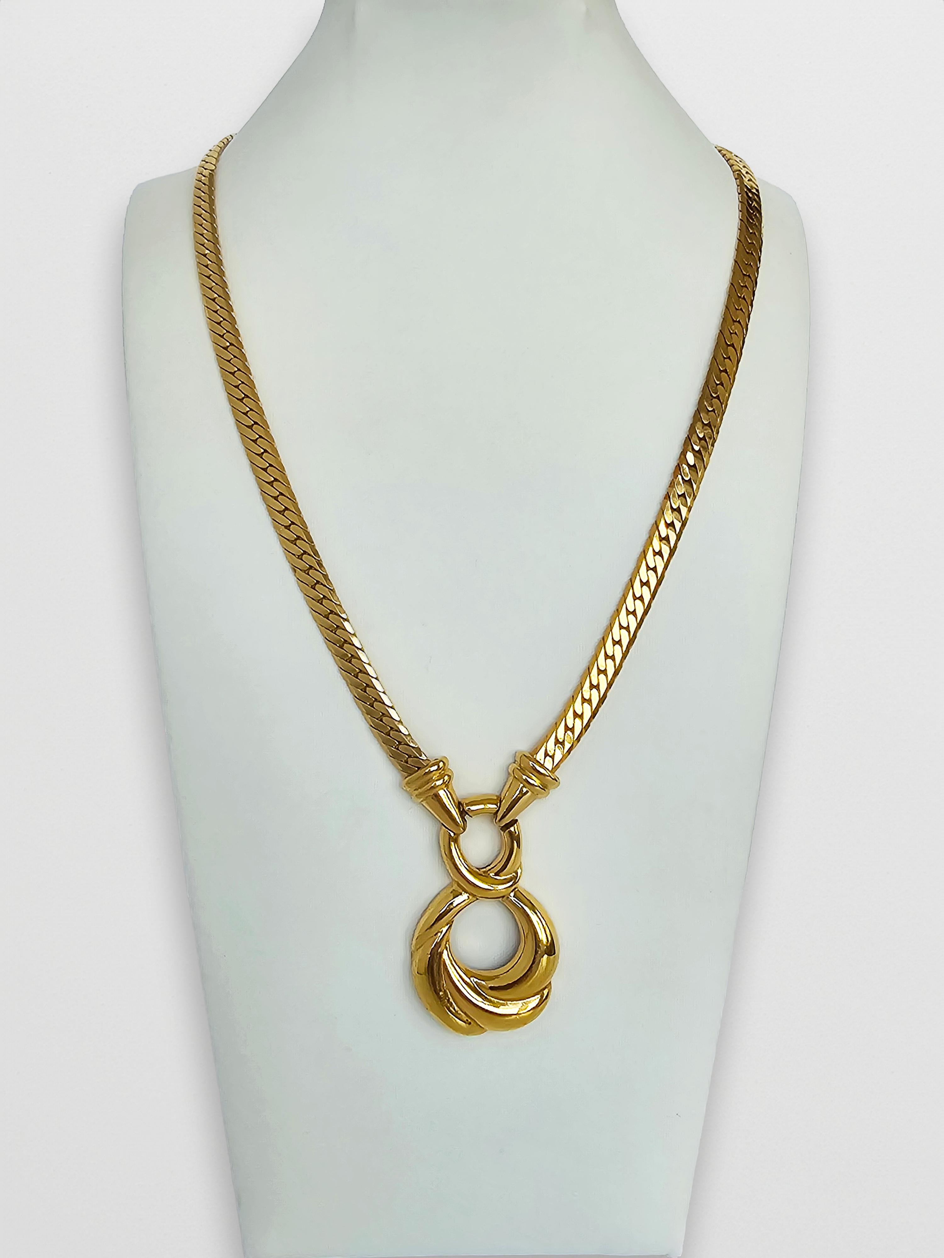 80s Napier Gold Tone Pendant Necklace