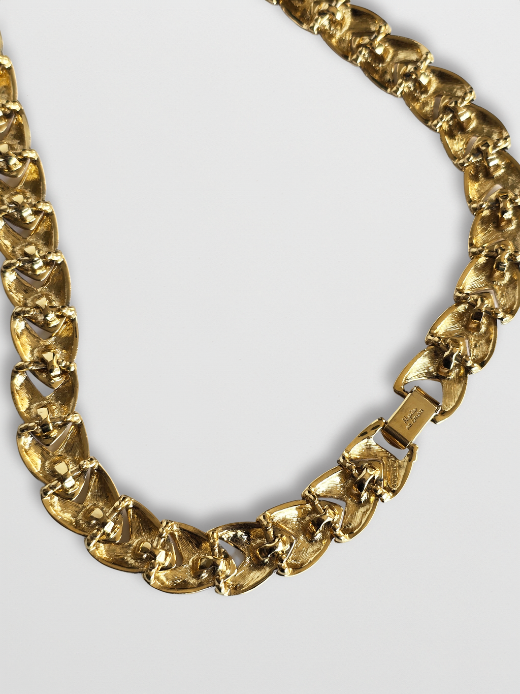 80s Napier Stroked Geometric Collar Necklace