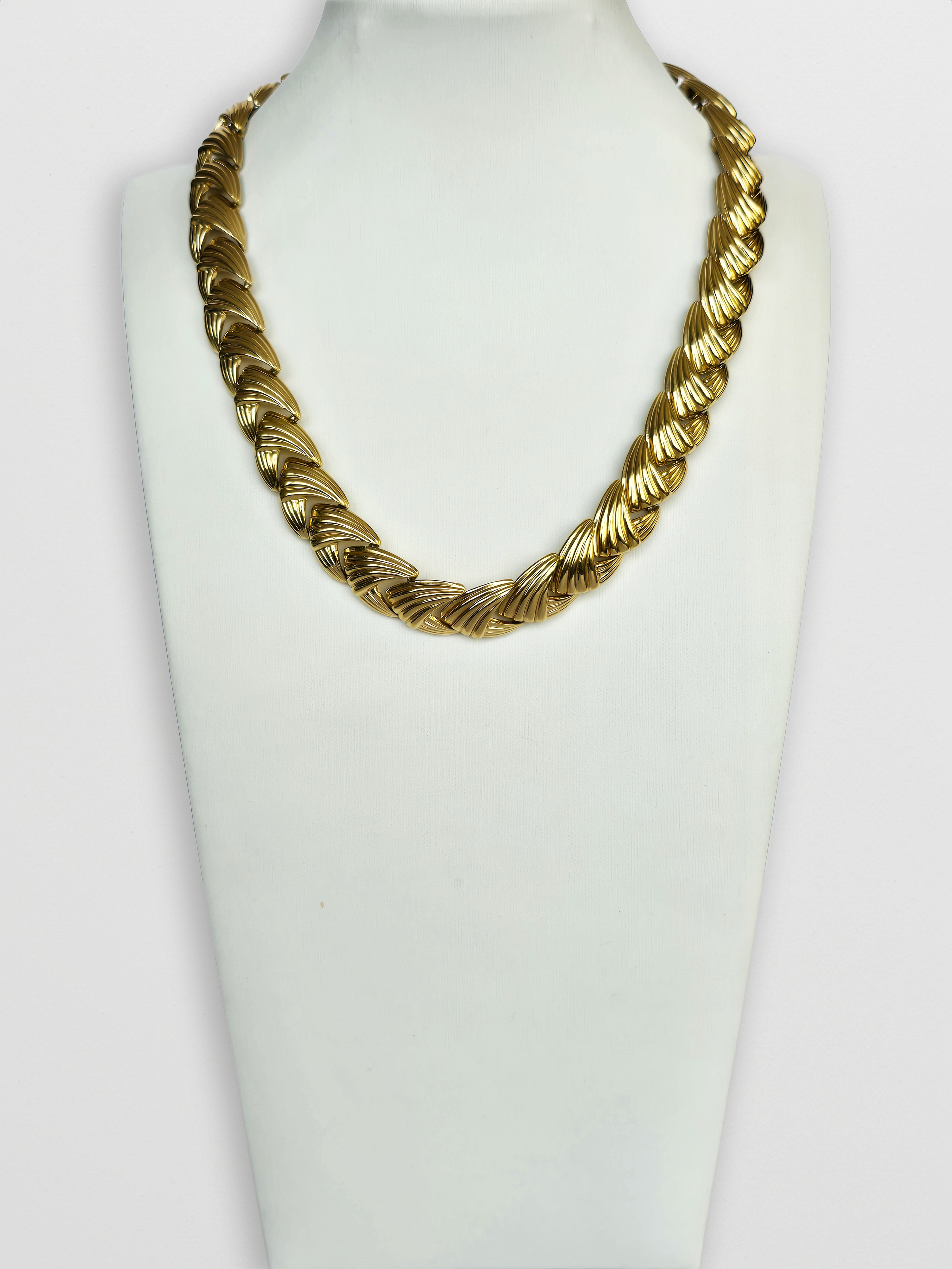 80s Napier Stroked Geometric Collar Necklace