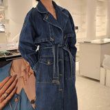 80/90s Long Line Denim Trenchcoat