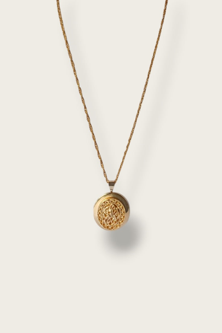 50/60's Oval Filigree Locket Necklace