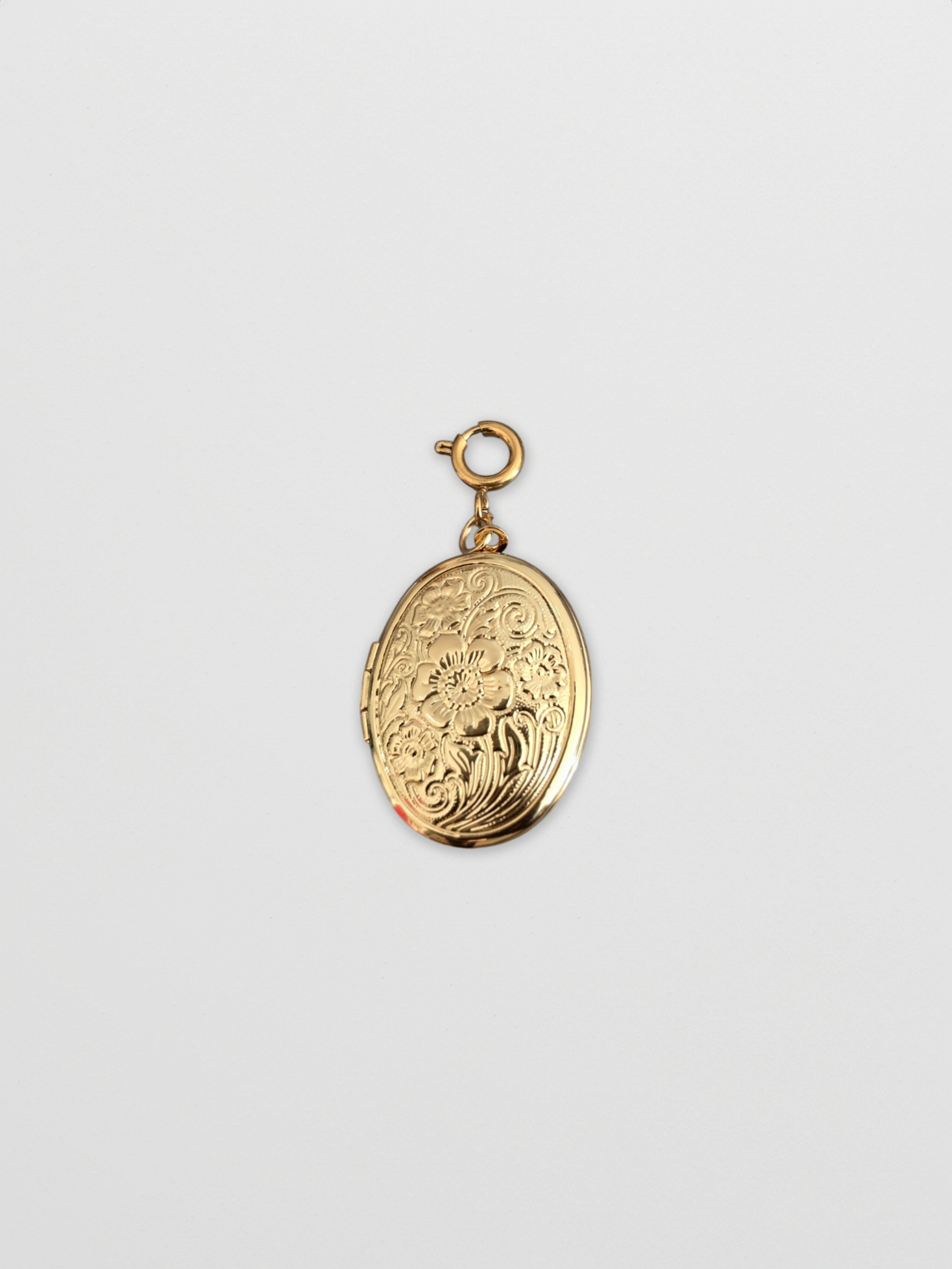 Oval Floral Locket Charm