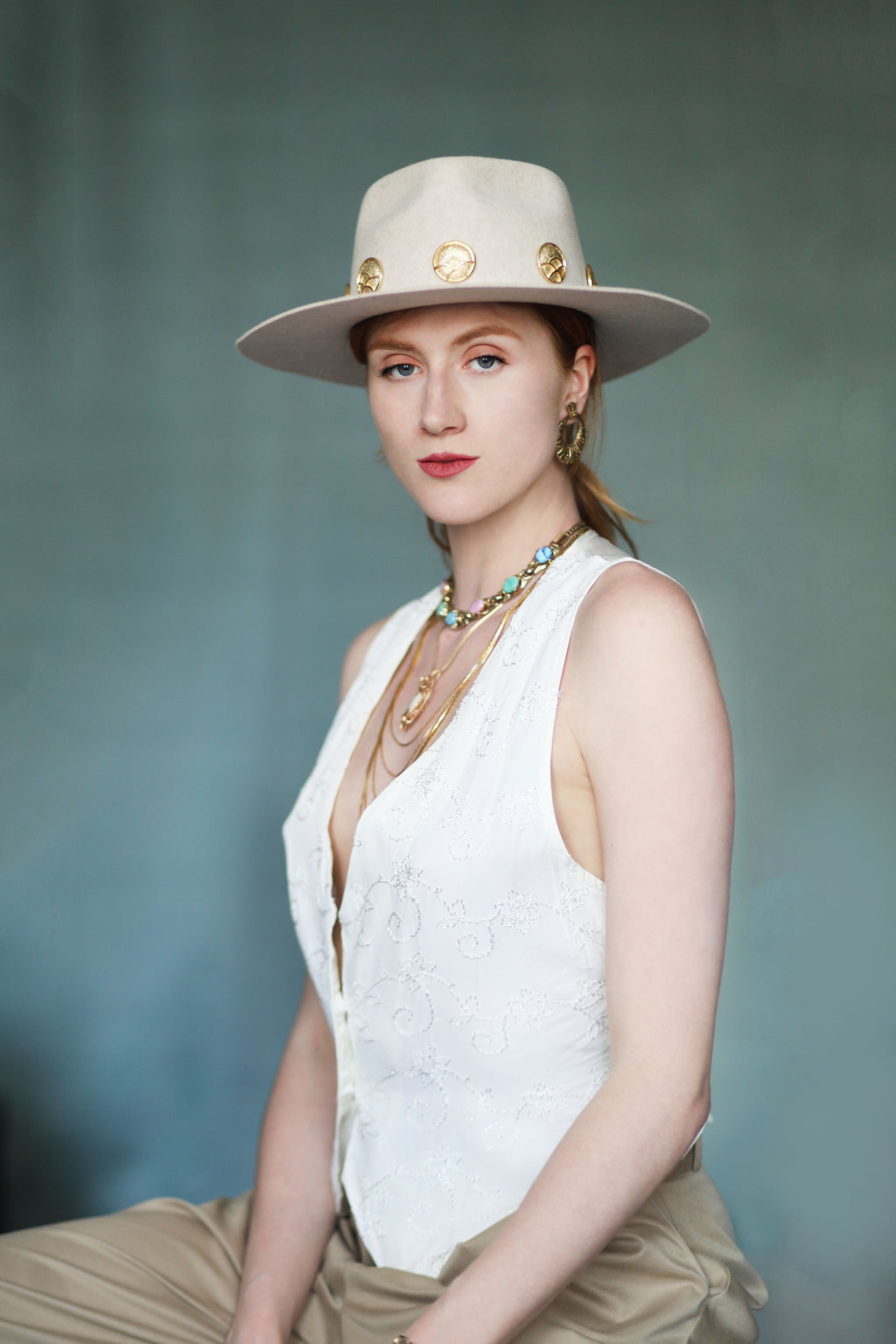REVIVED Beige Vintage Charm Hat