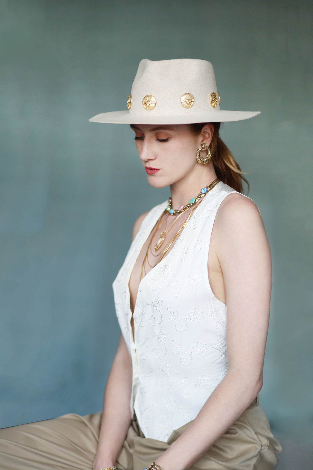 REVIVED Beige Vintage Charm Hat