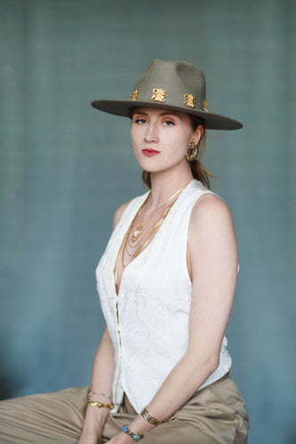 REVIVED Sage Green Vintage Charm Hat