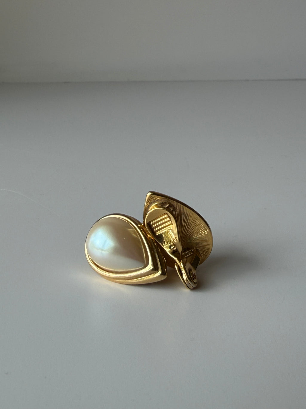 Vintage Monet Teardrop Pearl Earrings
