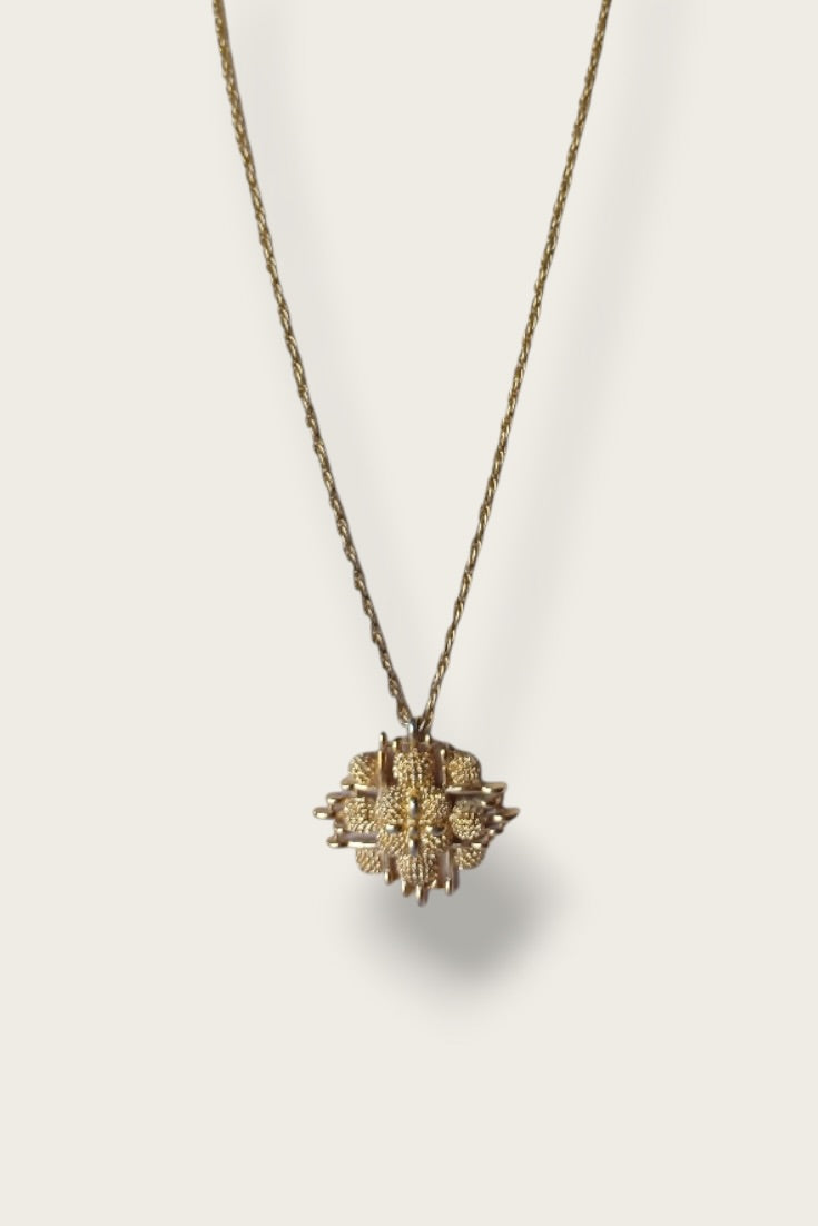 Vintage Monet Woven Medallion Necklace