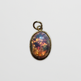 Small Vintage Glass Fire Stone Charm