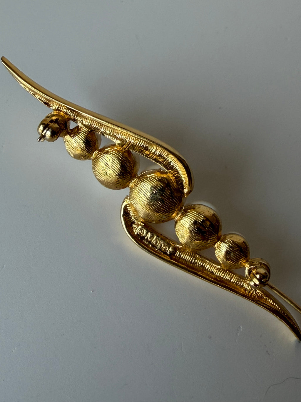 Monet Pearl Swirl Brooch