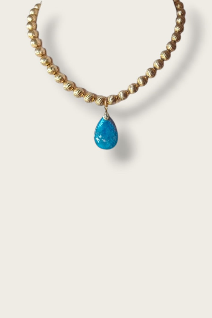 Vintage Amazonite Pendant Necklace