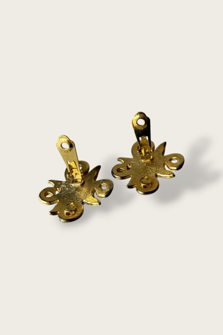 Vintage Pearl Scroll Earrings