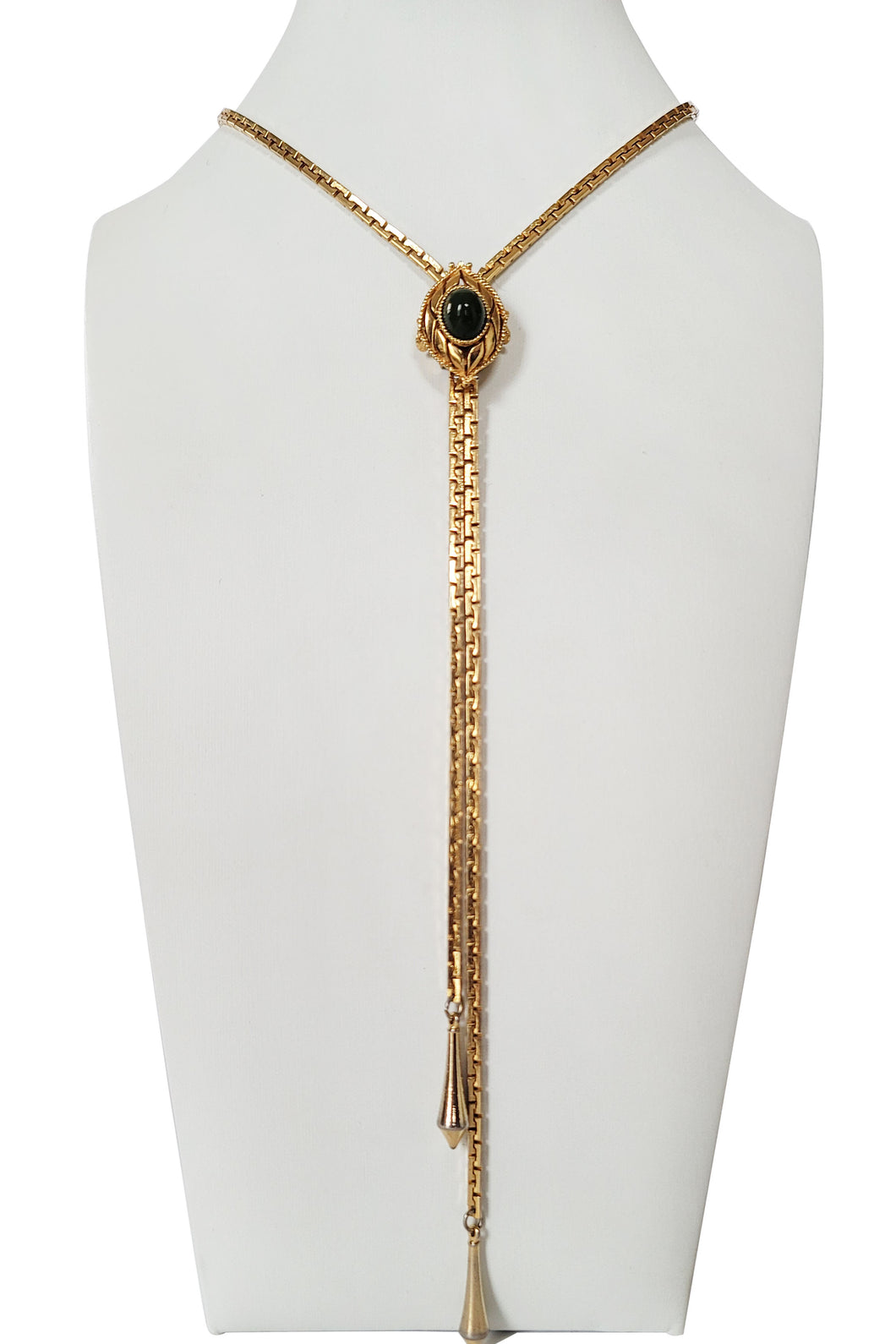 70's Gold-tone Slide Bolo/ Lariat Necklace