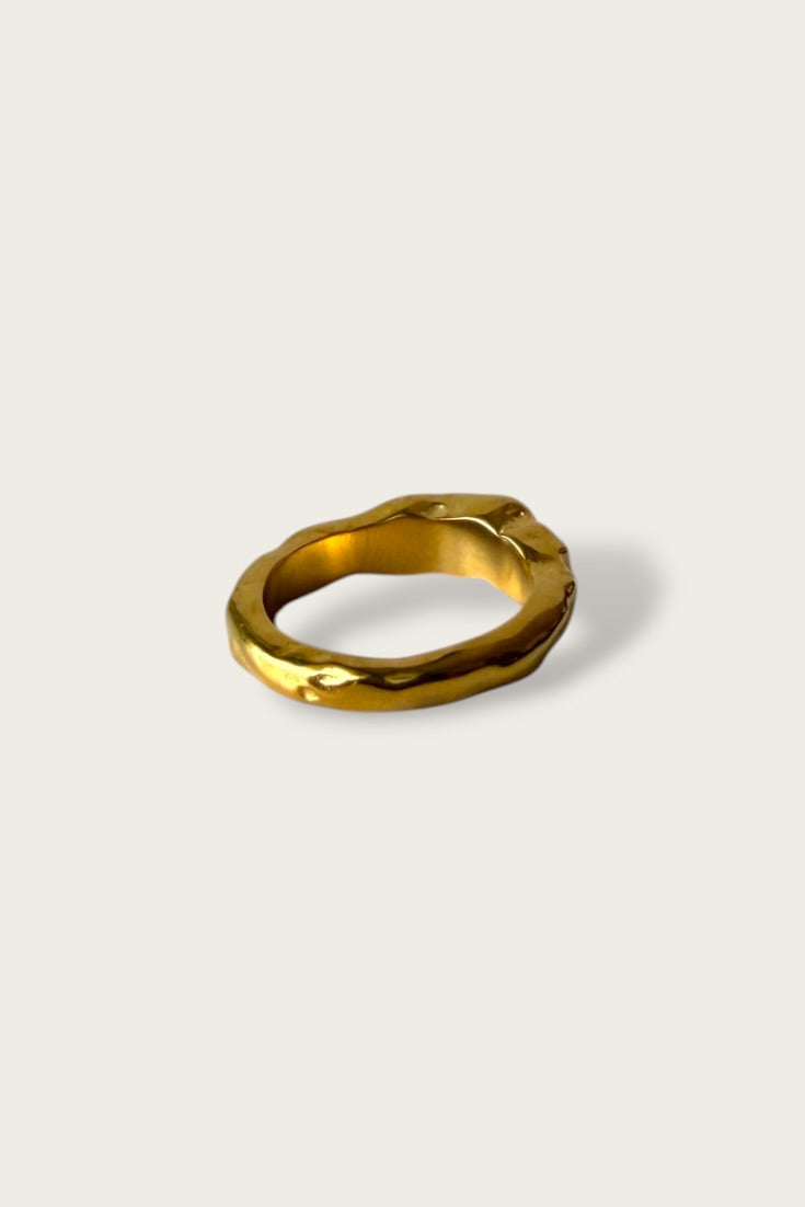 Abstract Triple Stone Ring