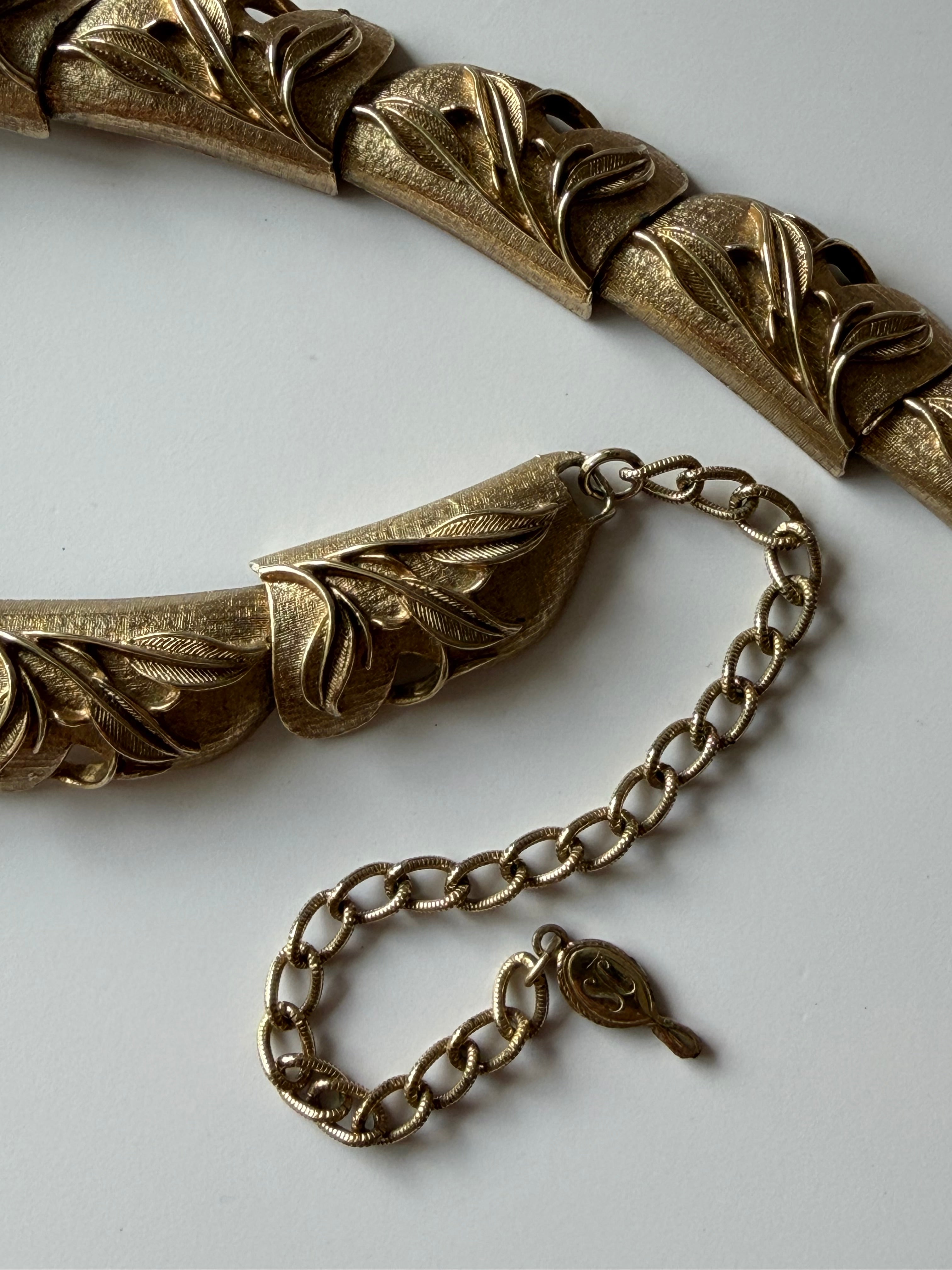 60’s Sarah Coventry Golden Brocade Necklace