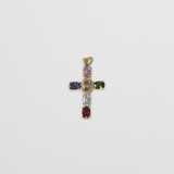 Multi-color CZ Cross Charm